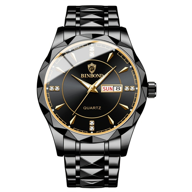 Montre tendance pour homme montre Classe et Élégante en Acier Tungsten Étanche avec calendrier à quartz La Capsule