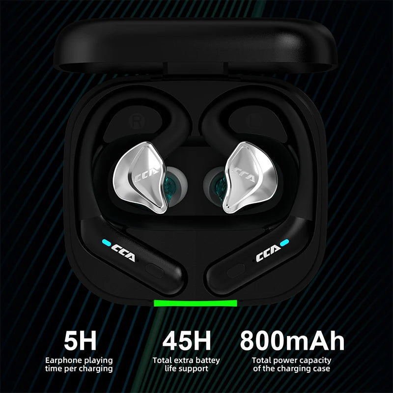 CCA BTX Bluetooth Compatible 5.2 True Wireless Earphones Ear Sports Earbuds Headset Gamer Headphones Accessories TWS 2 Modes La Capsule