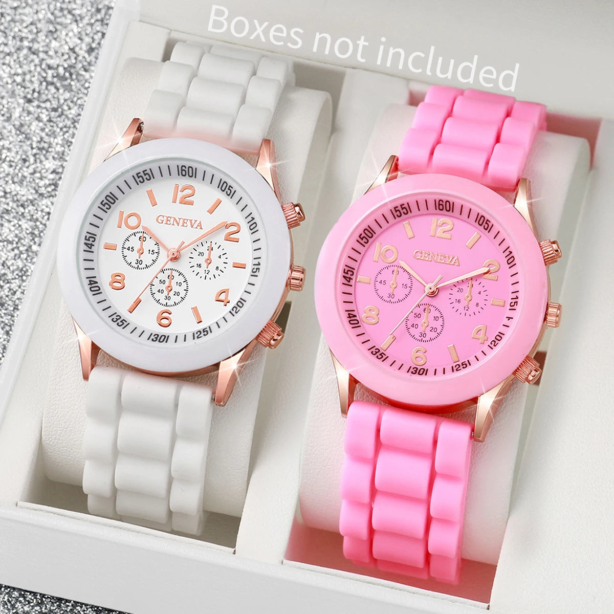 Ensemble de montres pour femme avec Cadran arabe à la mode Bracelet en silicone Quartz La Capsule