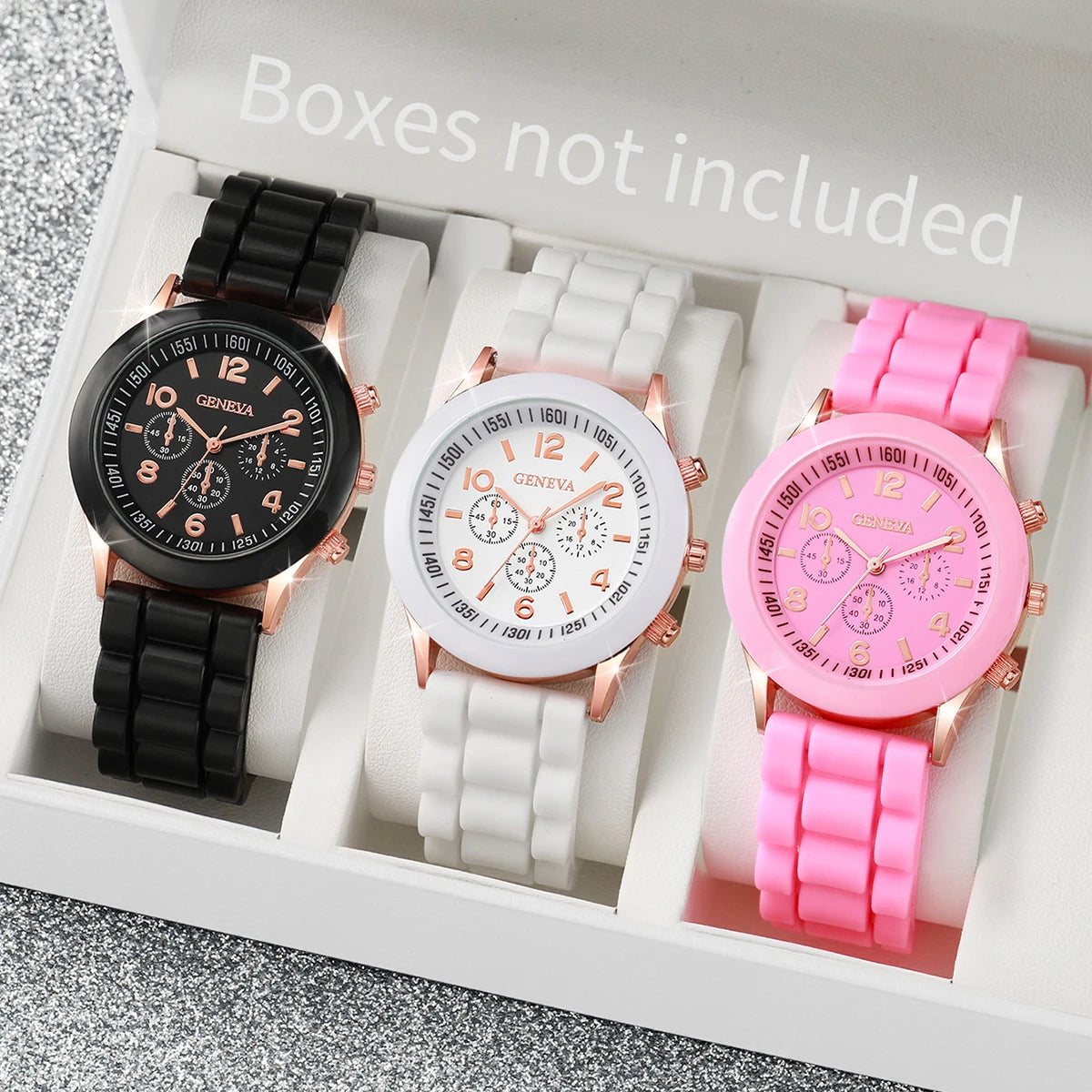 Ensemble de montres pour femme avec Cadran arabe à la mode Bracelet en silicone Quartz La Capsule