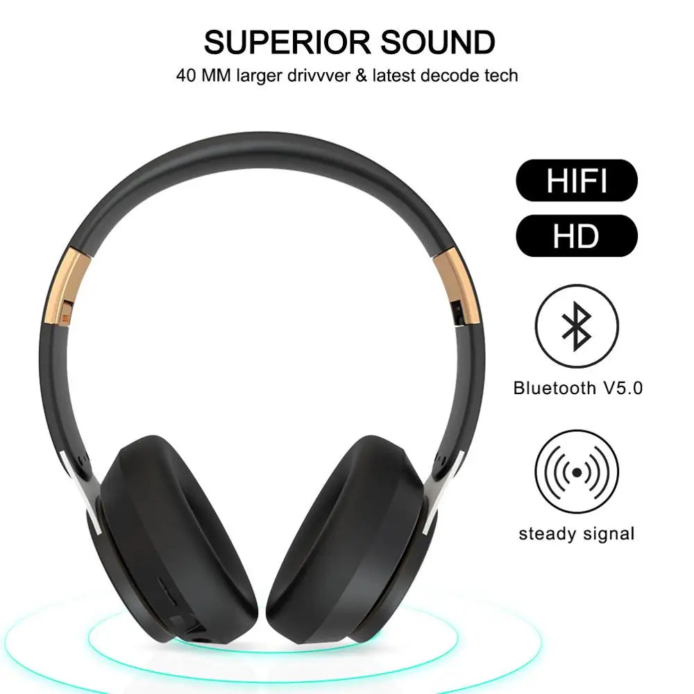 Wireless Headphones Bluetooth 5.0 Headset Foldable Earphones HiFi 9D Bass Stereo Earphone Sport Headset With Microphone La Capsule