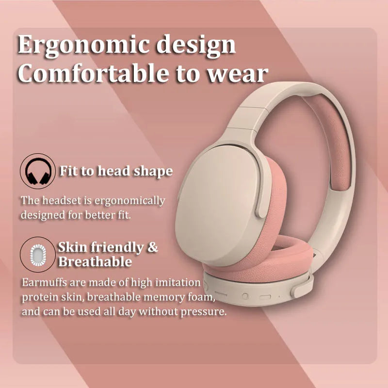Headphone Bluetooth Over Ear Stereo HIFI Headset Wireless Heavy Bass Game Earphone TF/AUX Music Player with MIC/ for Gifts La Capsule