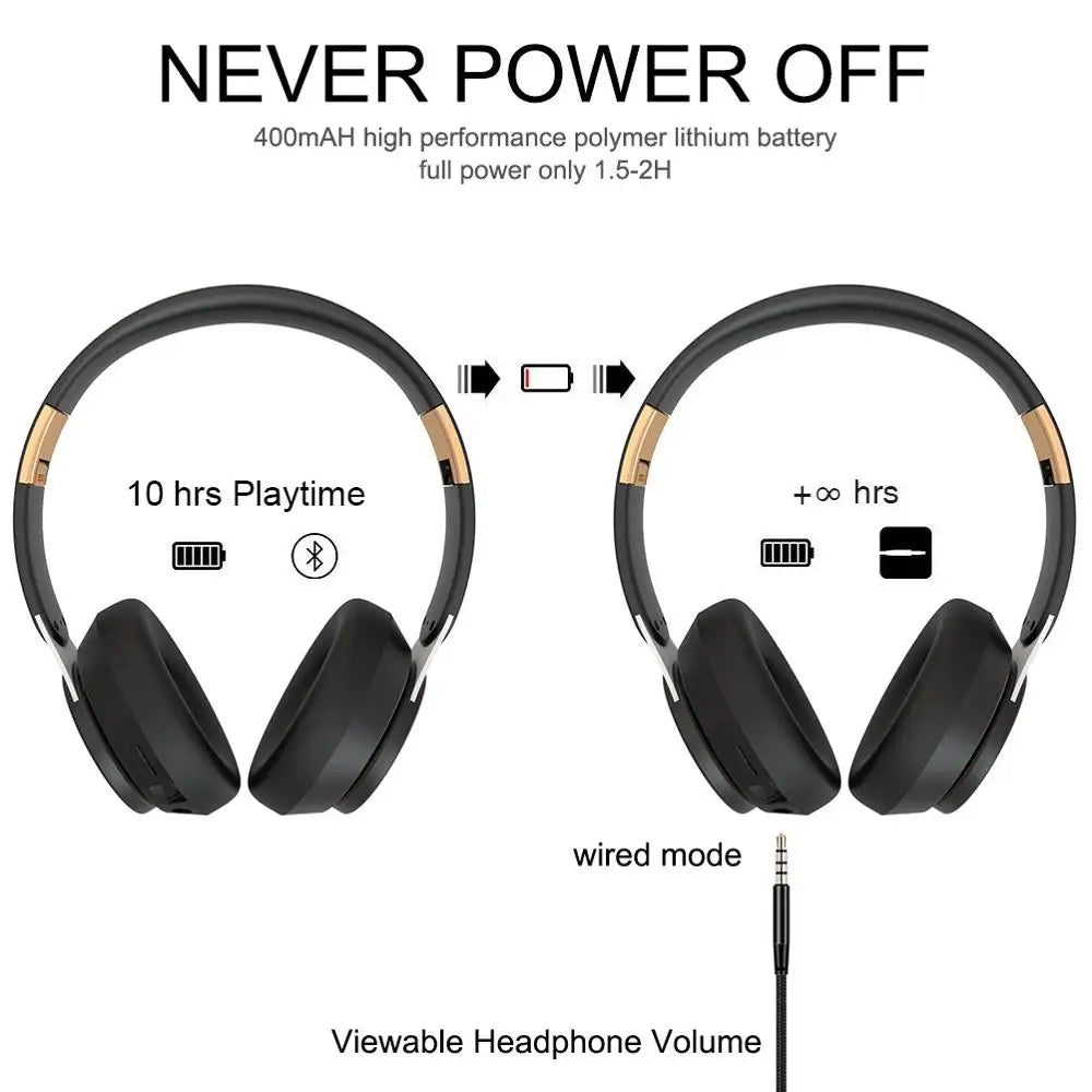 Wireless Headphones Bluetooth 5.0 Headset Foldable Earphones HiFi 9D Bass Stereo Earphone Sport Headset With Microphone La Capsule