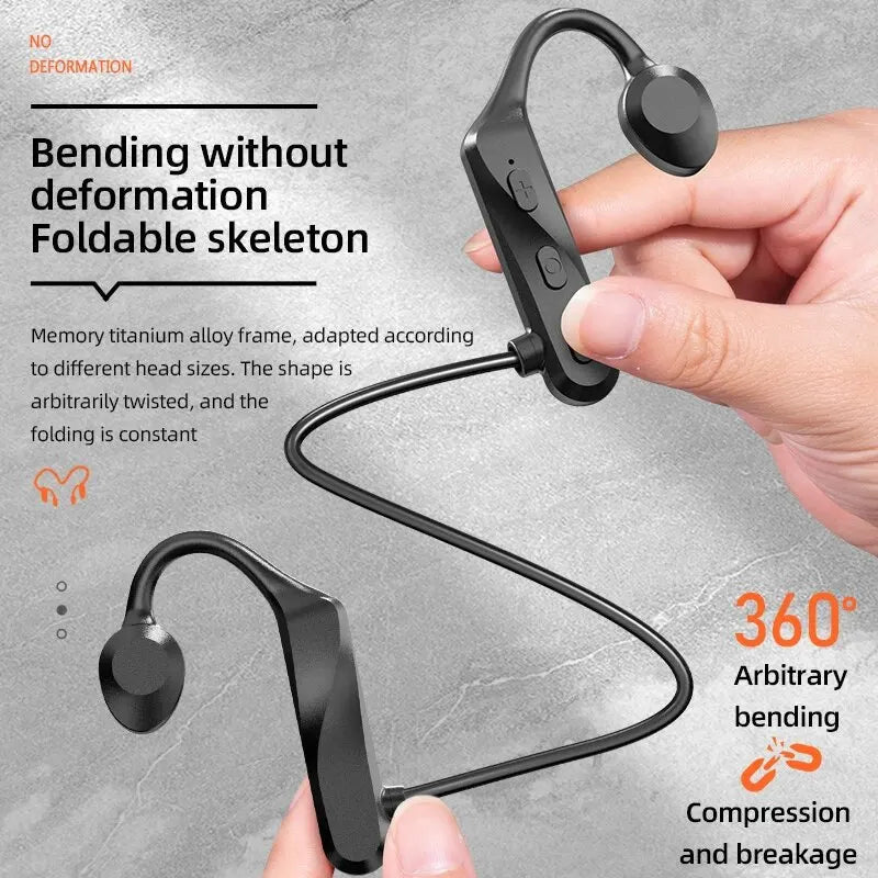 K69 Bone Conduction Earphones Bluetooth Hifi Music Headphones Sport Ear-hook Wireless Headsets with Mic Waterproof Earbuds La Capsule