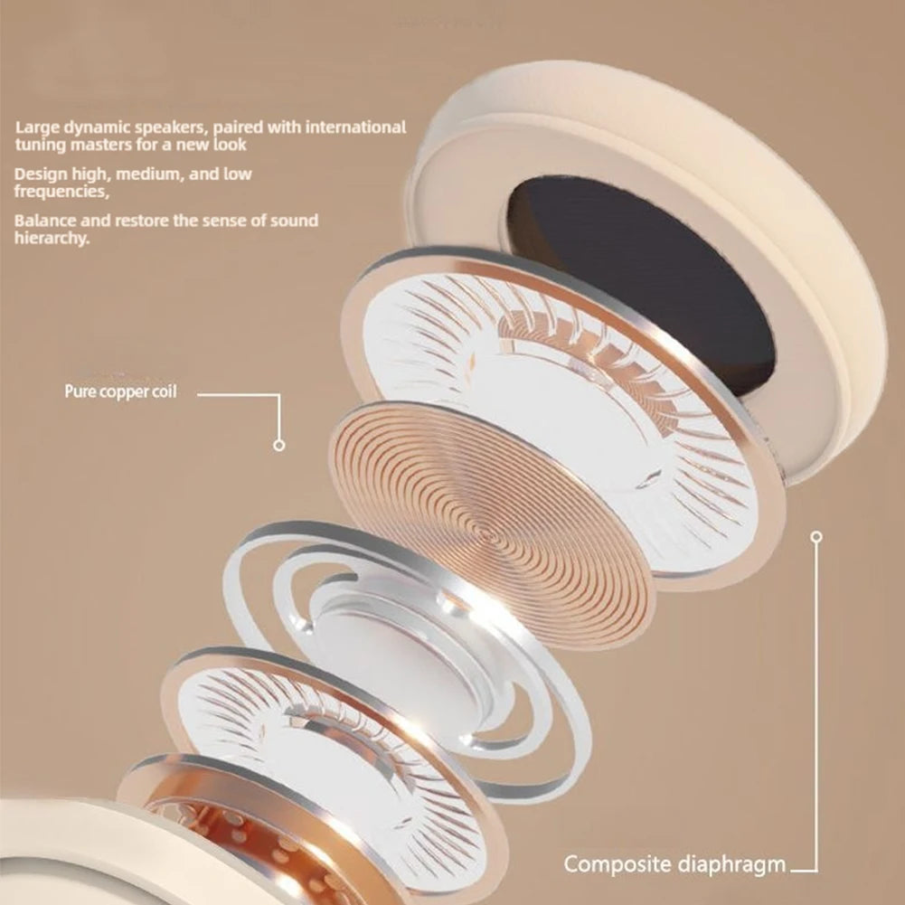 Xiaomi Wireless Bluetooth Headphones Over Ear HiFi Stereo Foldable Lightweight Headset Supports TF Cards 3.5mm Type-C Interface La Capsule