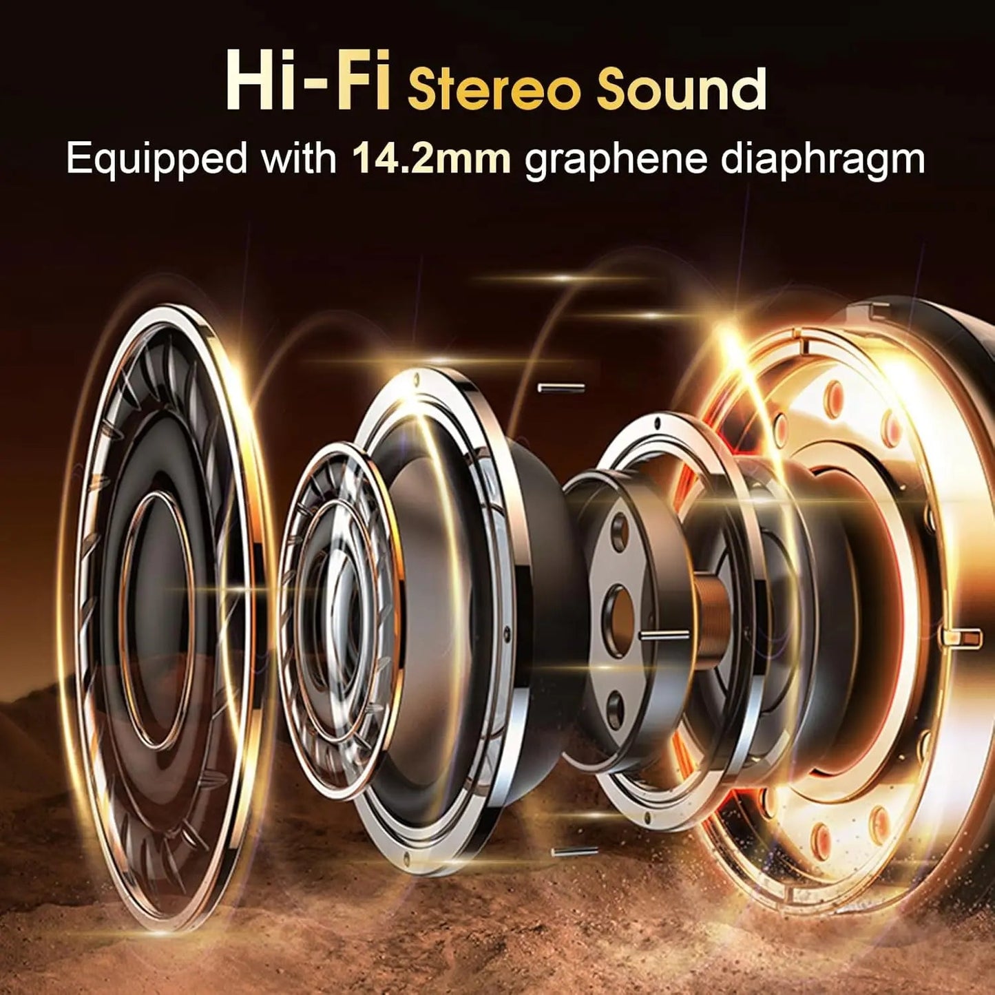 Bluetooth 5.4 Headphones True Wireless Earbuds Bass Stereo Sound with LED Power Display Case 75H Playback Earphones With Mic ENC La Capsule