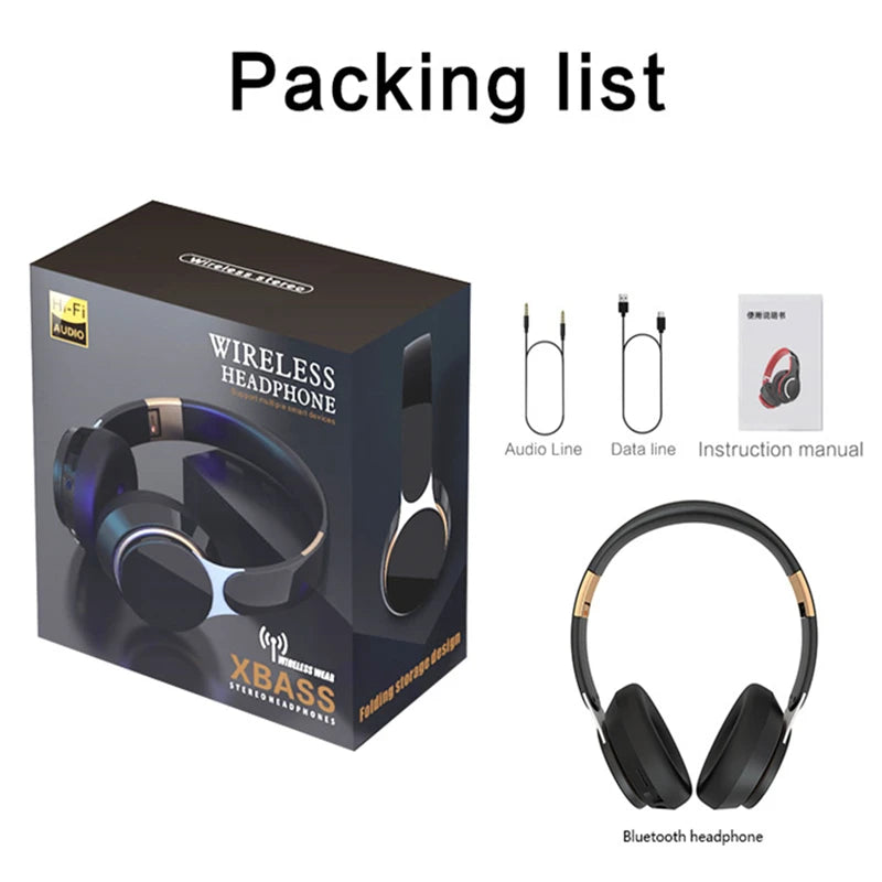 Wireless Headphones Bluetooth 5.0 Headset Foldable Earphones HiFi 9D Bass Stereo Earphone Sport Headset With Microphone La Capsule