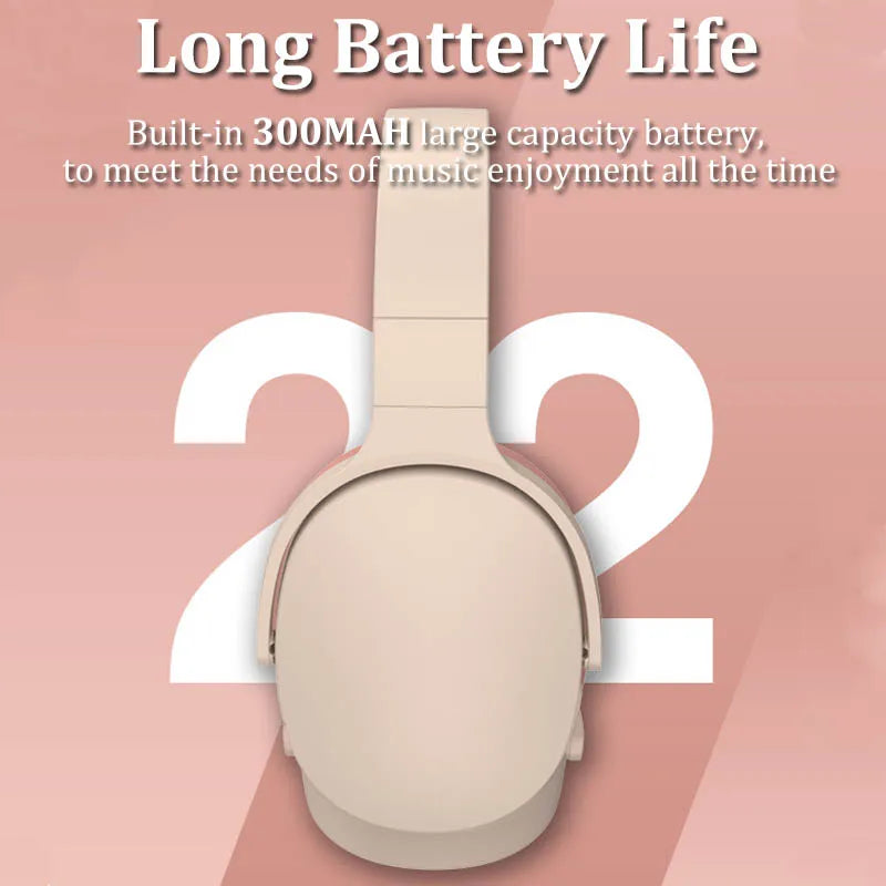 Headphone Bluetooth Over Ear Stereo HIFI Headset Wireless Heavy Bass Game Earphone TF/AUX Music Player with MIC/ for Gifts La Capsule