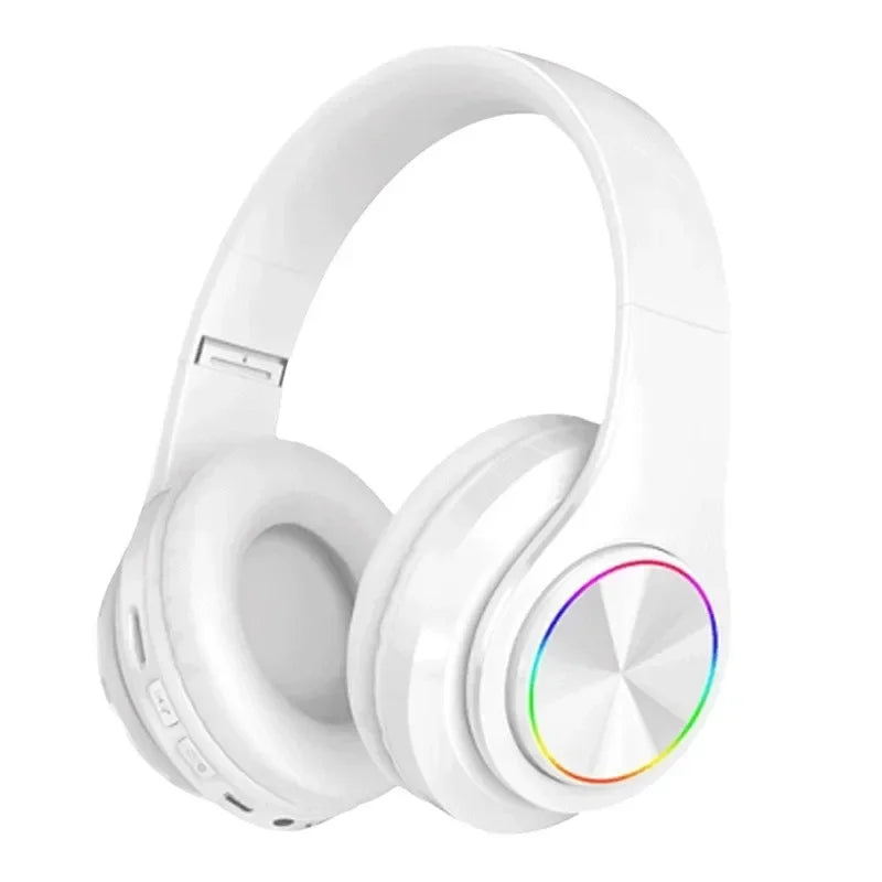 Head-Mounted Gaming Headphones Blutooth Surround Sound Stereo Wireless Earphone with Micro Phone Colourful PC Laptop Headset La Capsule