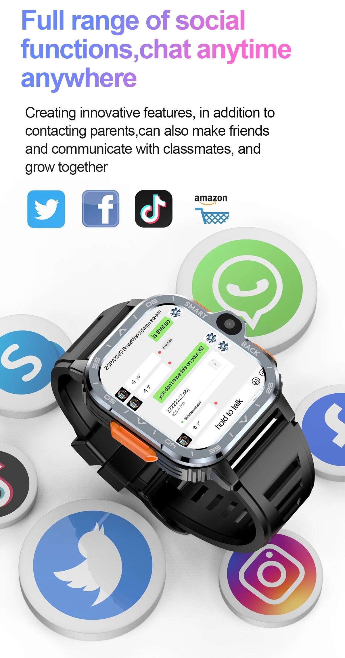 Montre connectée et intelligente VALDUS PGD 4G WiFi Bluetooth La Capsule
