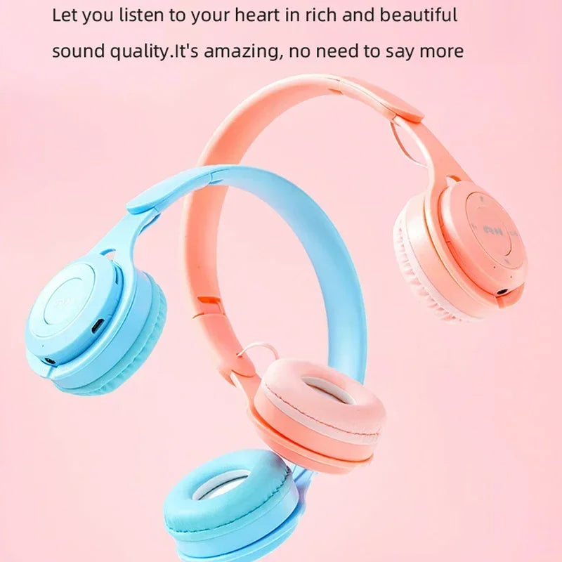 Headphones Kids Wireless Bluetooth Earphones Stereo Foldable Helmets Gaming Headsets Over-ear Headphones for Android ios Music La Capsule