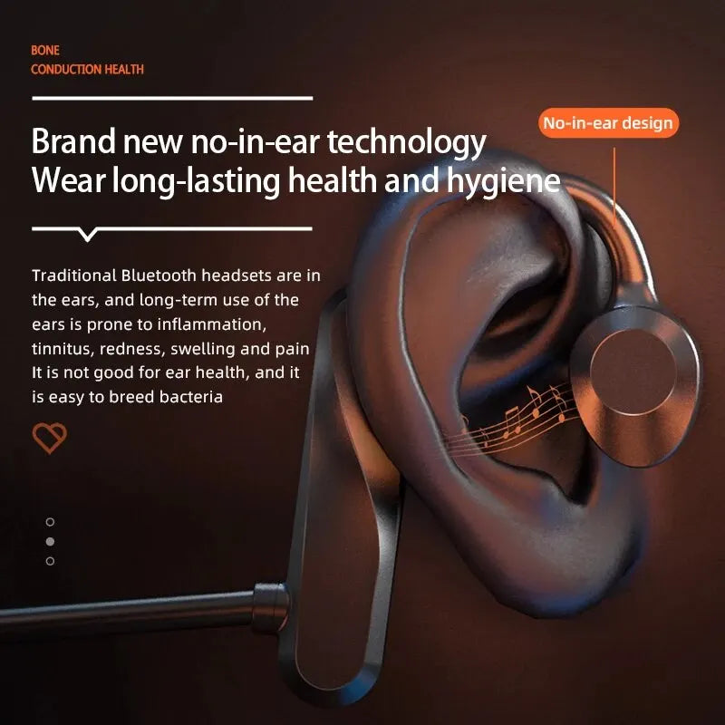 K69 Bone Conduction Earphones Bluetooth Hifi Music Headphones Sport Ear-hook Wireless Headsets with Mic Waterproof Earbuds La Capsule