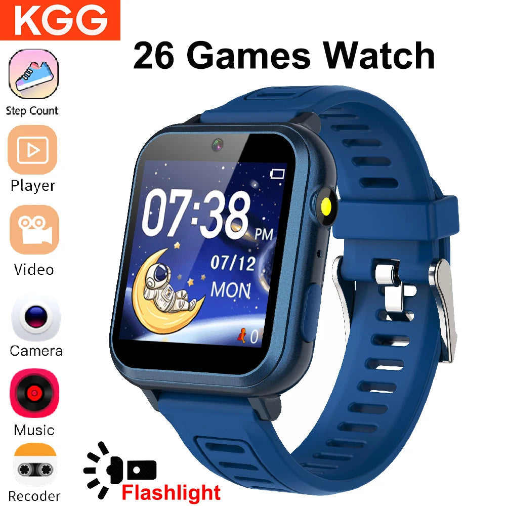 Children's Wristwatch 24 Games Kids Smart Watch Music Play Pedometer Tracker Time Display Video Audio Record Torch Smartwatch La Capsule