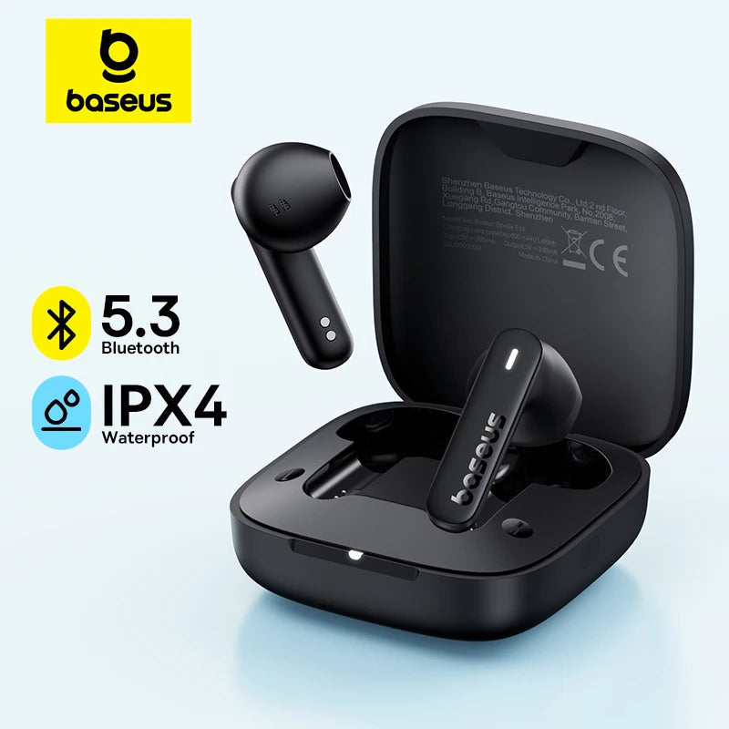 Baseus Bowie E16 Wireless Earphone Bluetooth 5.3 Earphones 30H Long Battery Life IPX4 Waterproof True Wireless Headphone Earbuds La Capsule