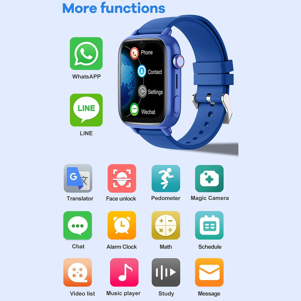 4G Smart Watch Kids Video Call SOS Camera Monitor GPS WIFI Tracker Location Phone Watch APP Download Child Smartwatch. La Capsule