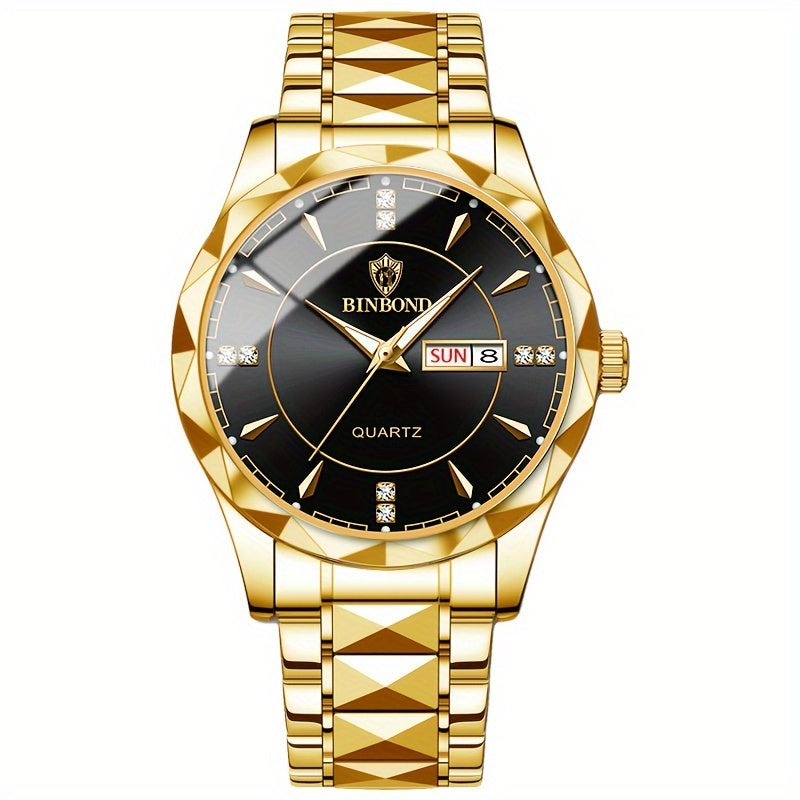 Montre tendance pour homme montre Classe et Élégante en Acier Tungsten Étanche avec calendrier à quartz La Capsule