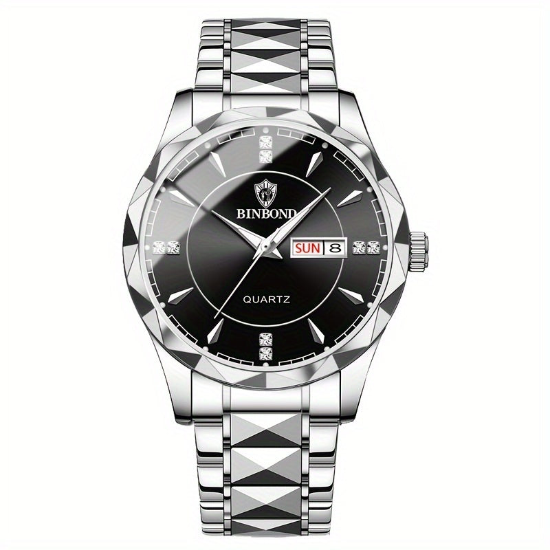 Montre tendance pour homme montre Classe et Élégante en Acier Tungsten Étanche avec calendrier à quartz La Capsule