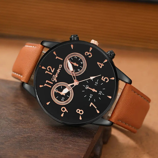 Montre originale au design minimaliste pour homme Ensemble de montre Mouvement à quartz La Capsule
