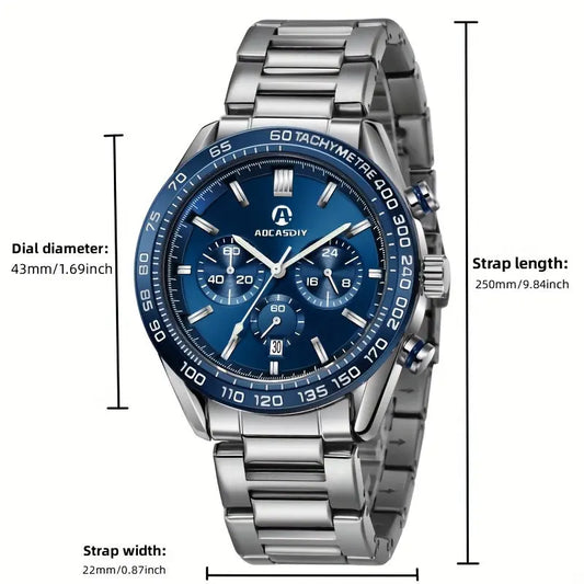Montre d'affaires pour homme Style Classe Chronographe Multifonctionnelle Lumineuse La Capsule
