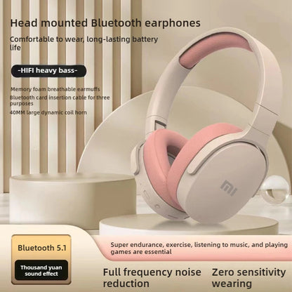 Xiaomi Wireless Bluetooth Headphones Over Ear HiFi Stereo Foldable Lightweight Headset Supports TF Cards 3.5mm Type-C Interface La Capsule