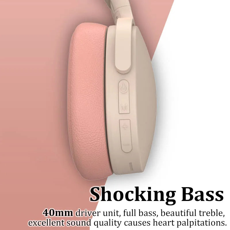 Headphone Bluetooth Over Ear Stereo HIFI Headset Wireless Heavy Bass Game Earphone TF/AUX Music Player with MIC/ for Gifts La Capsule