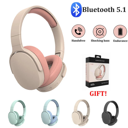Headphone Bluetooth Over Ear Stereo HIFI Headset Wireless Heavy Bass Game Earphone TF/AUX Music Player with MIC/ for Gifts La Capsule