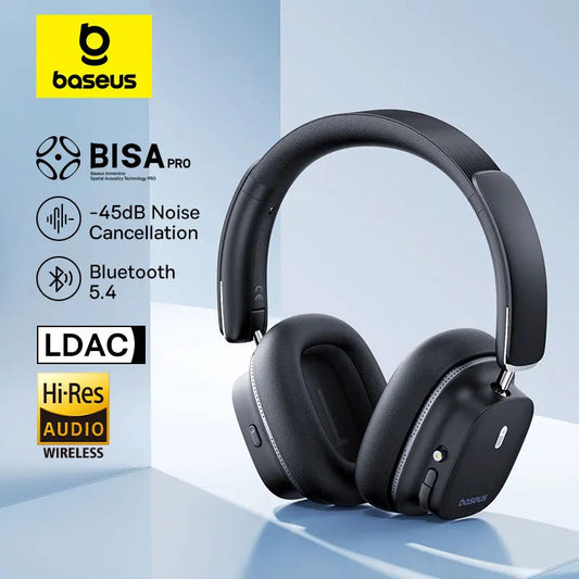 Baseus Bowie 30 Max Bluetooth Headphones 45dB Noise Cancellation Hi-res LDAC Over Ear Headset 3D Spatial Audio Wireless Earphone La Capsule