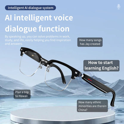 Lunettes de sport E13 Mise à jour AI Translator Headset Built-in Mic Black tech Touch Control Homme Femm Anti Blue Light Sunglasses La Capsule