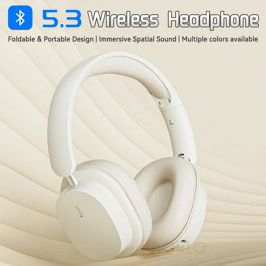 Bluetooth 5.3 Fashion Wireless Headphones HIFI Stereo Portable Over-ear Business Headset Low Latency Gaming Earphones With Mic La Capsule