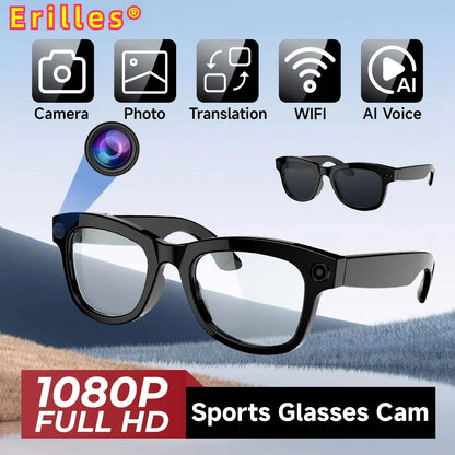 Lunettes d'IA HD anti-sac à secousses visqueuses de contact vis-à-vis des lunettes vidéo d'appel d'appel d'appel de bruit sans fil Bluetooth lunettes lunettes La Capsule