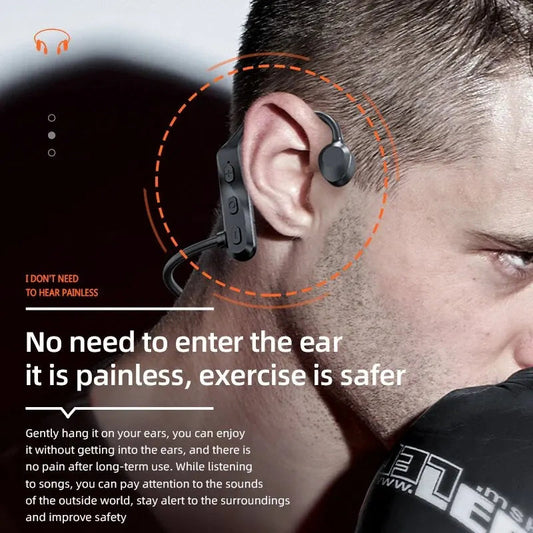 K69 Bone Conduction Earphones Bluetooth Hifi Music Headphones Sport Ear-hook Wireless Headsets with Mic Waterproof Earbuds La Capsule