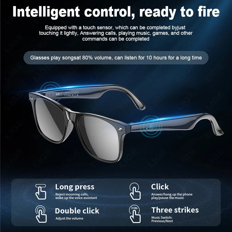 Lunettes intelligentes d'IA de haute technologie peuvent être équipées de diverses lentilles telles que des lunettes de soleil, de la lumière bleue, de la myopie, des lunettes pour hommes pour femmes La Capsule