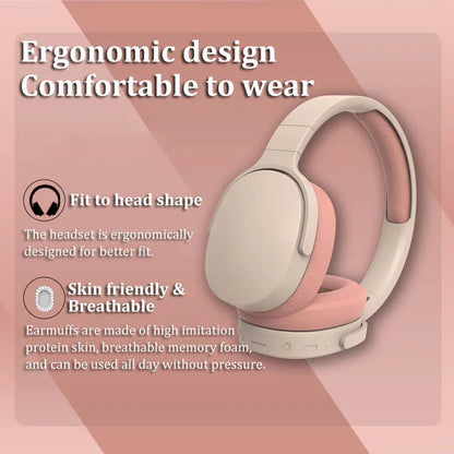 Headphone Bluetooth Over Ear Stereo HIFI Headset Wireless Heavy Bass Game Earphone TF/AUX Music Player with MIC/ for Gifts La Capsule