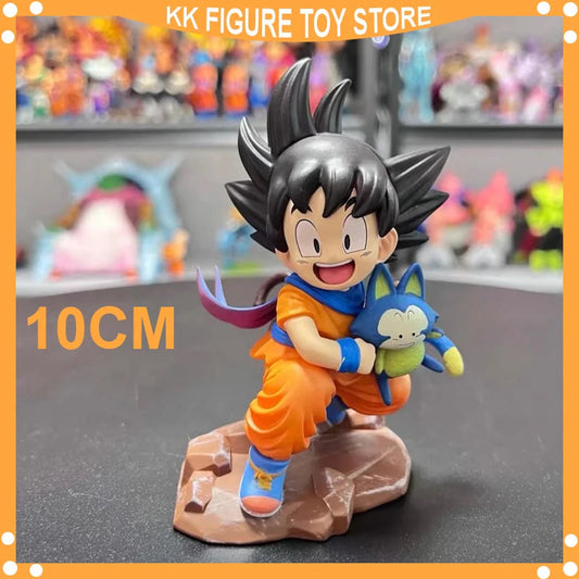 Figurine Dragon Ball Childhood Son Goku Hold Puaru Goku Embrace Puar Yamcha anime Action Figures Model Doll Desktop Decoration Toy La Capsule