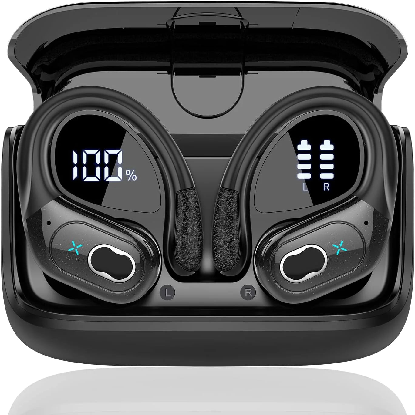 Bluetooth 5.4 Headphones True Wireless Earbuds Bass Stereo Sound with LED Power Display Case 75H Playback Earphones With Mic ENC La Capsule