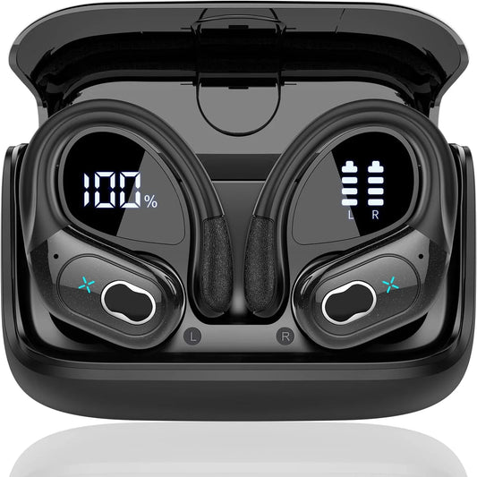 Bluetooth 5.4 Headphones True Wireless Earbuds Bass Stereo Sound with LED Power Display Case 75H Playback Earphones With Mic ENC La Capsule