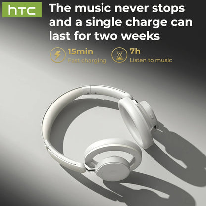 ForHTC PH06 casque sans fil Bluetooth 5.4 sur l'oreille casque avec micro Mode basse/Pop casque pliable haute résolution 90H La Capsule