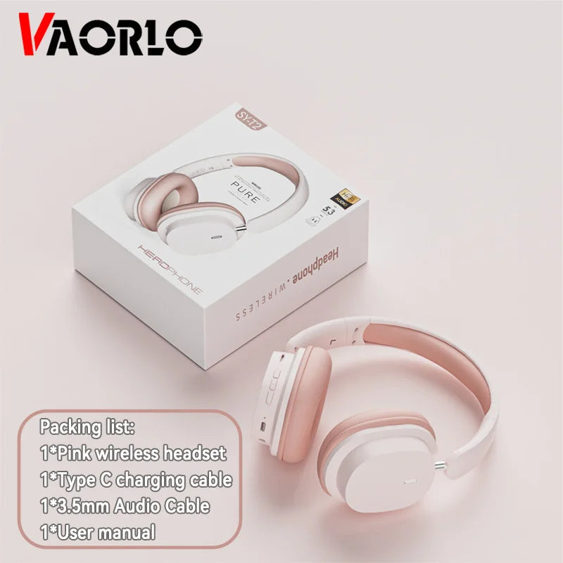 Bluetooth 5.3 Fashion Wireless Headphones HIFI Stereo Portable Over-ear Business Headset Low Latency Gaming Earphones With Mic La Capsule