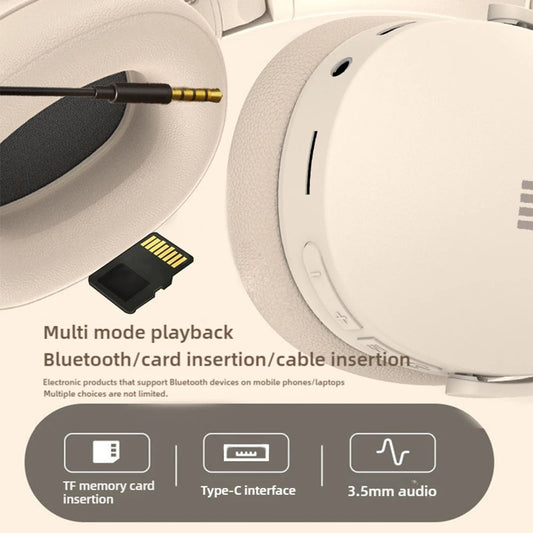 Xiaomi Wireless Bluetooth Headphones Over Ear HiFi Stereo Foldable Lightweight Headset Supports TF Cards 3.5mm Type-C Interface La Capsule
