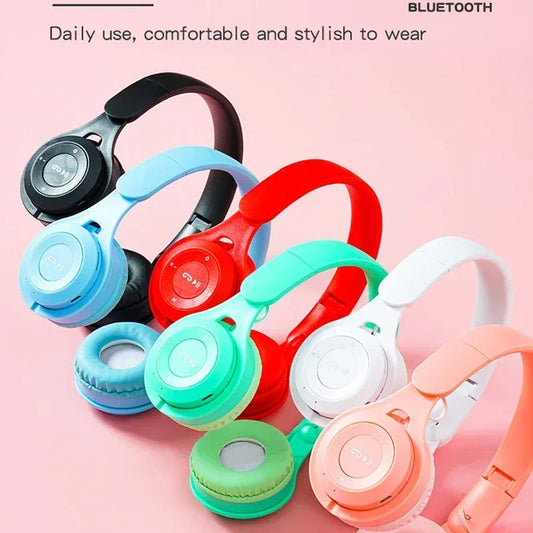 Headphones Kids Wireless Bluetooth Earphones Stereo Foldable Helmets Gaming Headsets Over-ear Headphones for Android ios Music La Capsule