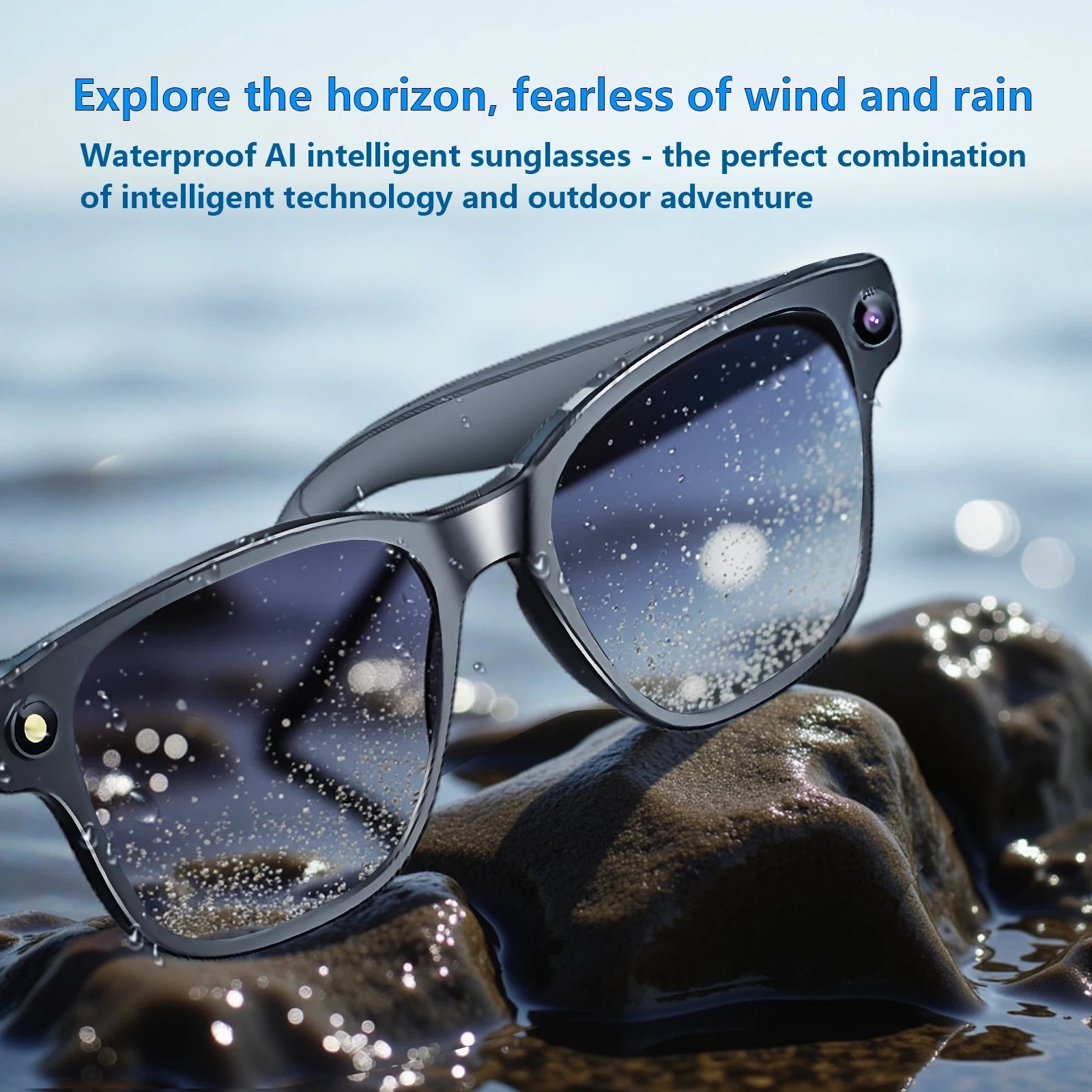 Lunettes intelligente AI Enregistrement Videos AI Photo Reconnaissance Réponse Réponse 270mAh Grande Batterie Lunettes Bluetooth Imperméables La Capsule