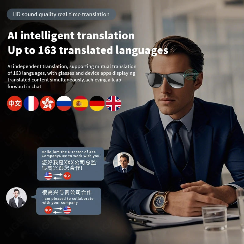 Lunettes intelligentes d'IA de haute technologie peuvent être équipées de diverses lentilles telles que des lunettes de soleil, de la lumière bleue, de la myopie, des lunettes pour hommes pour femmes La Capsule
