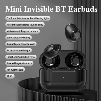 BT 5.2 Wireless Bluetooth Headset Ergonomic Noise Cancellation No Delay USB Charging In-Ear Sports Headset English Prompt Voice La Capsule