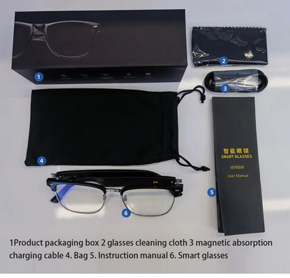 Lunettes de sport E13 Mise à jour AI Translator Headset Built-in Mic Black tech Touch Control Homme Femm Anti Blue Light Sunglasses La Capsule