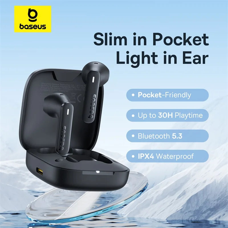 Baseus Bowie E16 Wireless Earphone Bluetooth 5.3 Earphones 30H Long Battery Life IPX4 Waterproof True Wireless Headphone Earbuds La Capsule