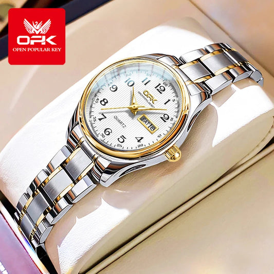 Montre classe pour femme OPK 8110 fonctionnement à quartz Étanche Style classique de luxe Bracelet en Acier inoxydable La Capsule