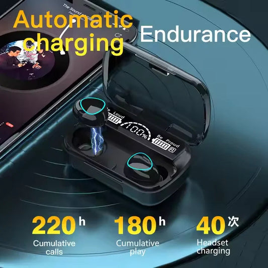 New Arrival M10 Earphone Wireless Headset High Quality Perfect Sound Earbuds Sports Game Music BT Headphone with Power Bank La Capsule