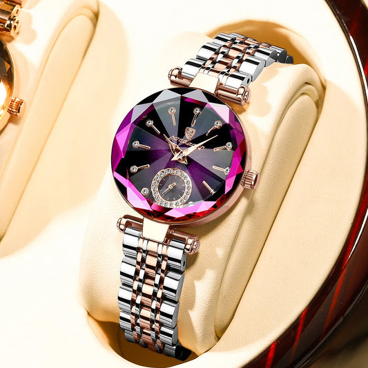 Montre décontractée pour femme POEDAGAR Style luxe élégant Étanche en Acier inoxydable Simple et décontracté Mouvement à quartz La Capsule