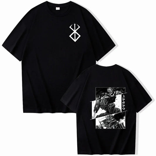 Anime Berserk Tshirt Summer Men Women Cotton Oversized Short Sleeve T Shirt Print T-shirt Tops 2024 Tee Trend Fans Clothes La Capsule