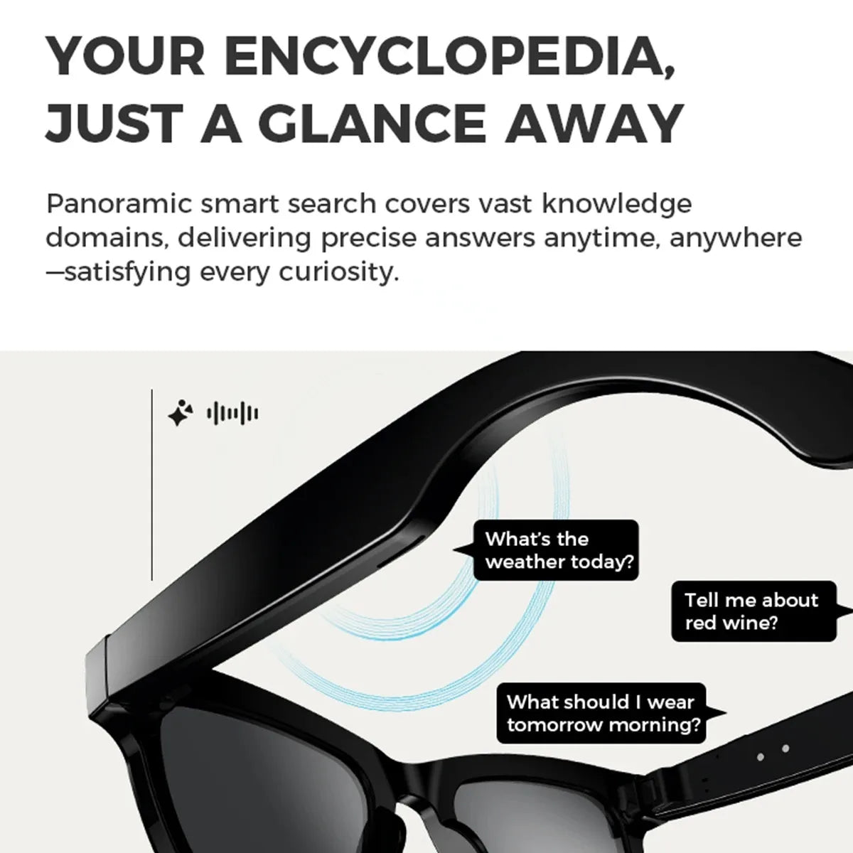 Lunettes d'IA HD anti-sac à secousses visqueuses de contact vis-à-vis des lunettes vidéo d'appel d'appel d'appel de bruit sans fil Bluetooth lunettes lunettes La Capsule